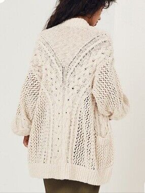 Spell Carmen Knit Cardigan in Cream Size S/M
